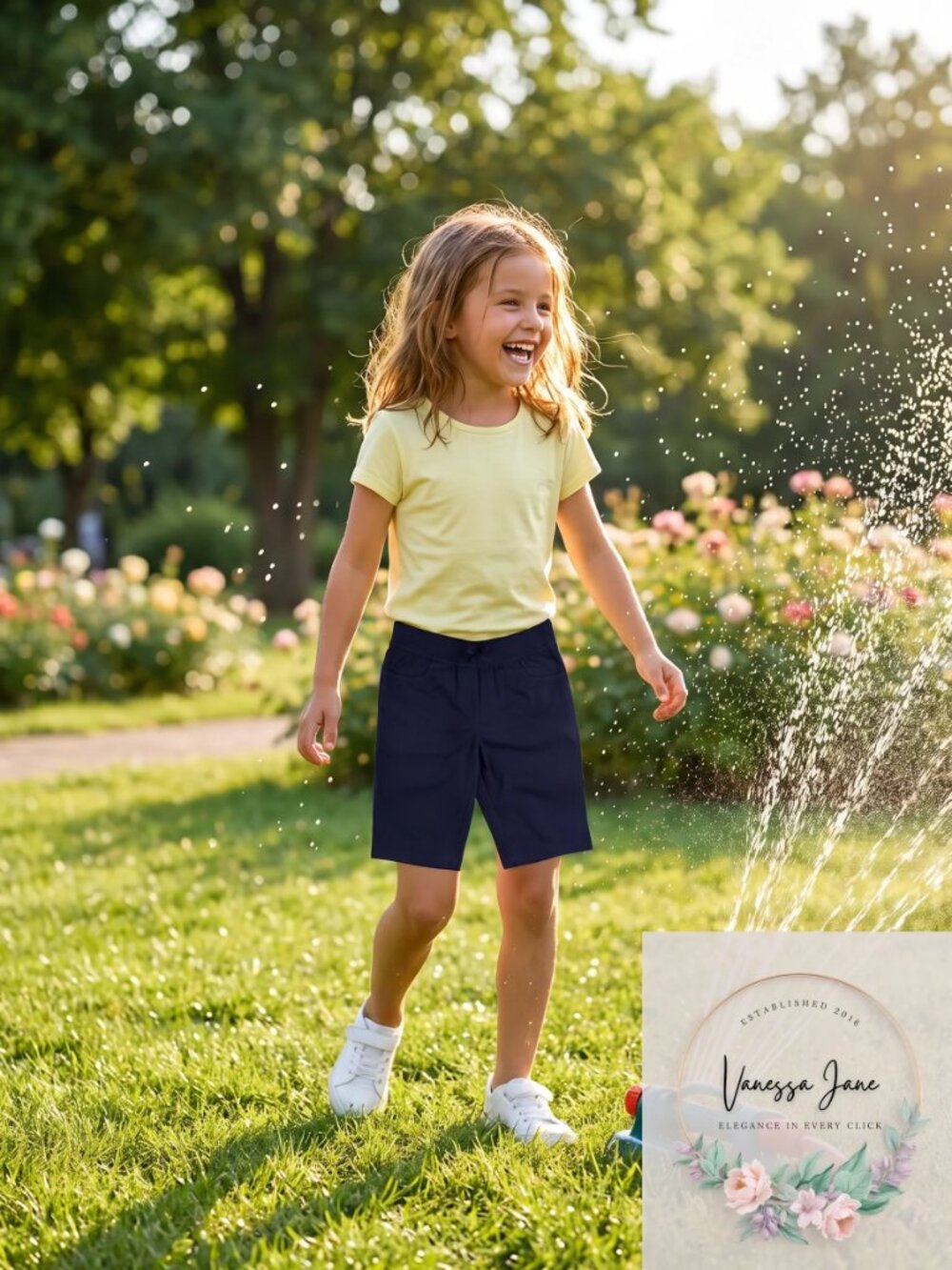 Chaps School Uniform Pull-on Bermuda Shorts, Girls, Blue, 16R